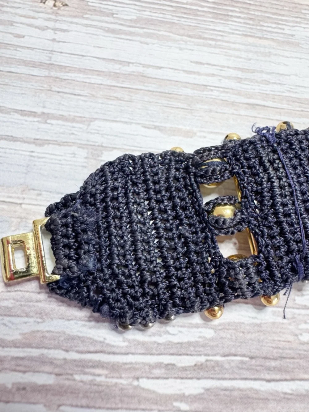 Nocturne chunky beaded Lisa bracelet gold tone bohemian